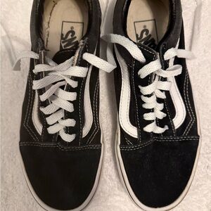Vans Black and White Low-Top Skate Sneakers